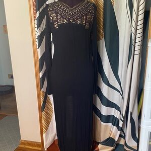 Lira Black Long Sleeve vest with Gold Accents